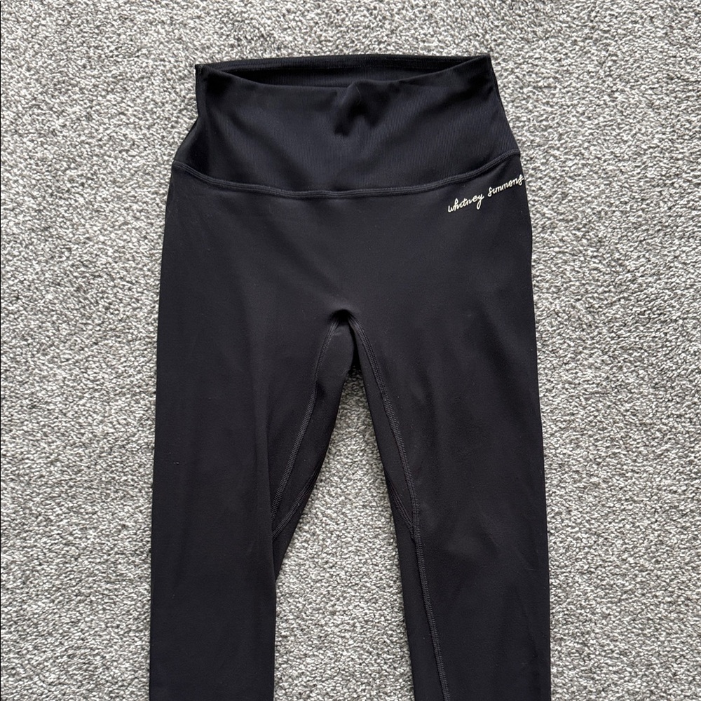 Gymshark Whitney Simmons black ribbed high waisted Leggings